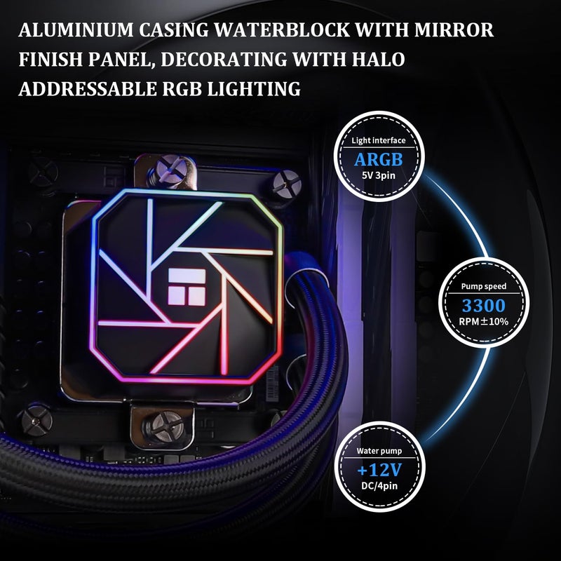 Thermalright مبرد المعالج المائي أكوا إليت 120 V3 AIO، تبريد سائل 120 مم، مراوح ARGB PWM، إنتل LGA1150-1200/AMD AM4-AM5 - Image 4